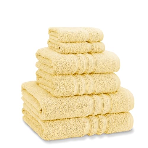 Catherine Lansfield Zero Twist Cotton 6 Piece Towel Bale Set Yellow