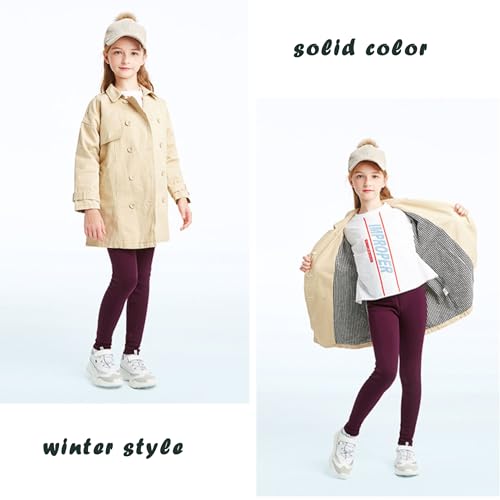 Kiench Girls Winter Fleece Lined Leggings Cotton Thick Thermal Tights Pants for 3-11 Years2