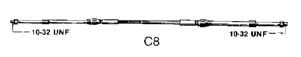 Ultraflex, Switched and Gaskabel C8 Complete, 17 Inch, 5.19 M 58904