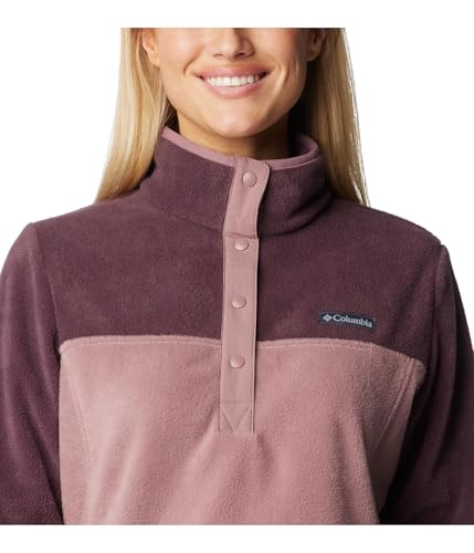 Image of Columbia Womens Benton Springs Half Snap II Pull Over Fleece Jacket, Dark Stone /Canoe /Vintage Blue, 3X