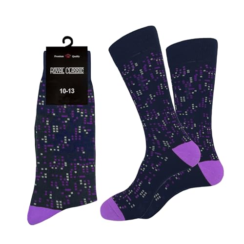 PURPLE Dress Socks Cotton Blend 3 Pairs Formal & Casual Novelty Socks 10-133