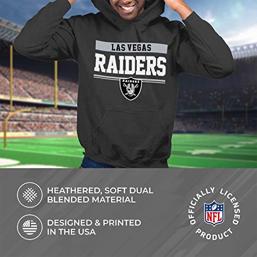 Team Fan Apparel NFL Adult Gameday Charcoal Hooded Sweatshirt - Cotton & Polyester - Stay Warm & Represent Your Team in Style (Las Vegas Raiders - Charcoal, Large) - Image 5