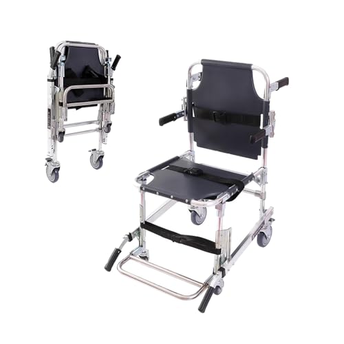 Urządzenie wspomagające podnoszenie fotela schodowego, aluminiowy, lekki, składany wózek inwalidzki, 2-kołowy, nośność 158 kg, klamry szybkiego zwalniania