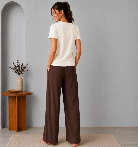 Image of TOPLOT Korean Night Suit for Women| Round Neck Half Sleeve | Full Pyjama Set |Comfortable Nightwear, Loungewear, Sleepwear for Womens (5274)