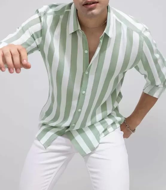 Image of Men's Cotton Casual Shirt, Brown, Full Sleeves, Regular Fit