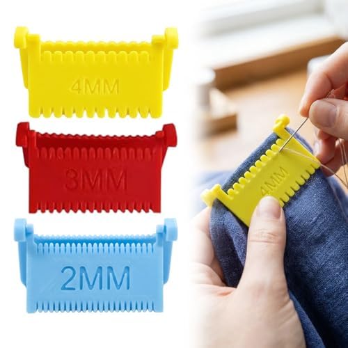Philips Stitching Ruler 3pcs Clip-On Sewing Ruler, Hand Edge Stitch Lock and Sewing Gauge for ...