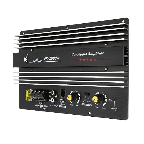 Amplificatore Auto BAFOVY 1800W 12V – Leggero In Alluminio, Dissipazione Avanzata, Suono Pulito Senza Distorsioni, Design Compatto Per Subwoofer E Sistemi Audio
