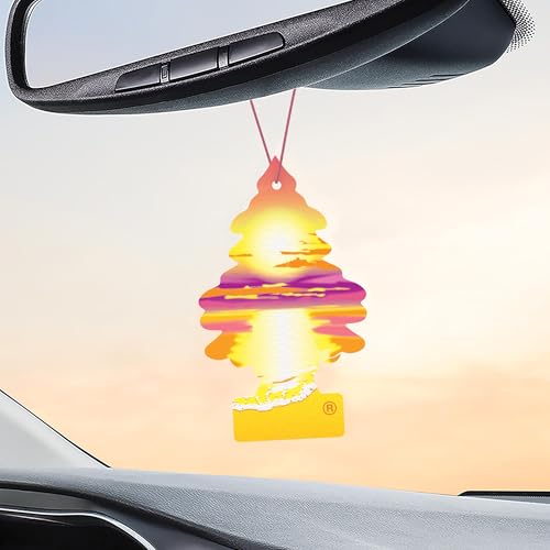 Image of LITTLE TREES Car Air Freshener | Hanging Tree Provides Long Lasting Scent for Auto and Home | 24 Air Fresheners |Sunset Beach