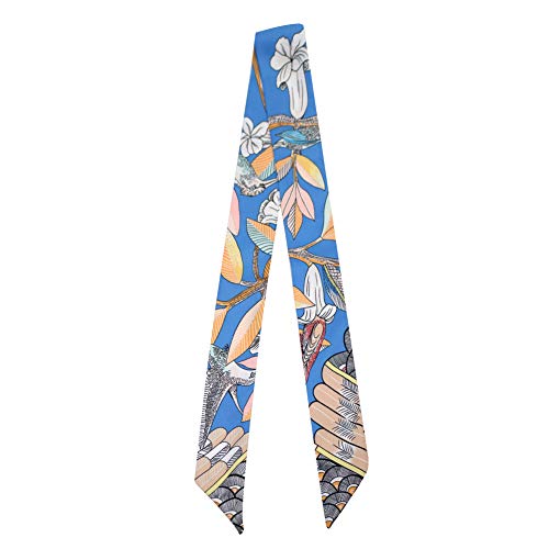 IMLECK Fashion Natural Flower Bird Printing Handtasche Griff Ribbon Scarf Halstuch für Frauen - - Einheitsgröße Cover