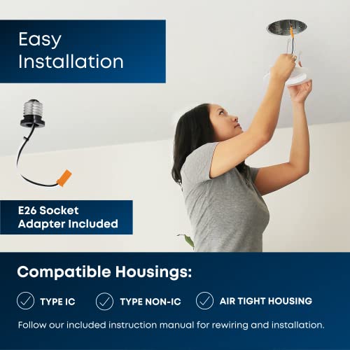 Feit Electric 5 Inch Or 6 Inch Led Recessed Lighting Retrofit Downlights, 120 Watt Equivalent High Output, 2000 Lumen, 3000K Soft White, Dimmable, 6 Pack, Ledr56Xho/930Ca/6 #TOP6