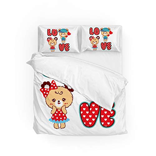 Parure de lit 3 pièces imprimée lit double en polyester doux toutes saisons