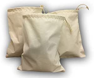 Reusable Eco friendly 8x10 inches 100% Cotton Single Drawstring Muslin Bags"premium quality" (natural color)-25 count pack