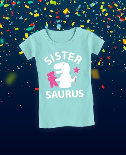 Tstars Trex Saurus Big Sister Shirt Pregnancy Reveal Sibling Girls Kids Fitted T-Shirt4