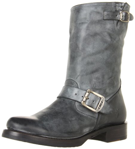 FRYE Women's Veronica Short Boot, Black Burnished Antiqued Leather, 7 M US