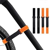 SANNIX 4 Pcs Reusable Bike Wheel Strap Adjustable Bike Wheel Stabilizer Straps Bike Rack Strap with Durable Hook (Black and Orange)
