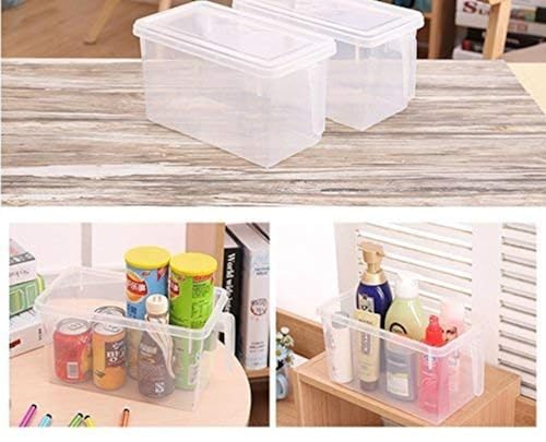 Image of Fridge Storage Boxes /Food Grade Kitchen Containers /Square Handle Food Storage Organizer Boxes With Lid And Handle For Refrigerator Vegetables -5L Air Tight (Pack Of 1), Transparent