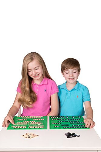 Alphabriks & Mathbriks And 10"X10" Green Base Plate | 100% Compatible With All Major Brands | Easy To Remove | Baseplate & Tiles For Education & Fun | 200 2X2 Patent Pending Letter & Number Bricks #TOP2