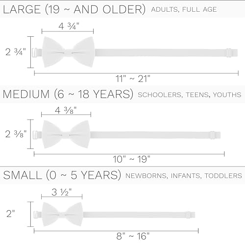 Bow Tie House Classic Pre-Tied Soft Crape Bow Tie for Wedding Formal Events Solid Tuxedo for Adults & Children4