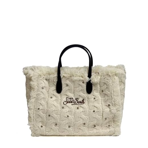 SAINT BARTH Borsa a mano COLETTE WOOL BRAID - Panna 00281I (panna, Medio)