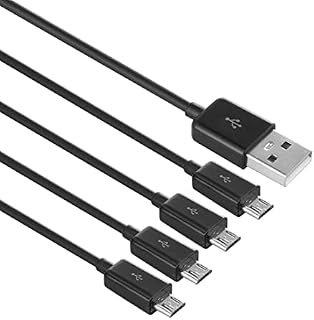 BLKing Multi Micro USB Charging Cable, 4 in 1 USB Male to 4 Micro USB Male, micro usb splitter Fast charge cable(black 0.5m)