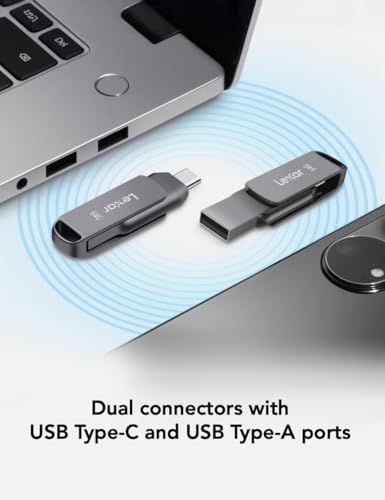 Image of Lexar Pen Drive 64GB D400 Dual Type-C and Type-A USB 3.1 Flash Drive, up to 130MB /s Read for Storage Expansion and Backup Metal Housing Swivel Design Thumb Drive (LJDD400064G-BNQIG