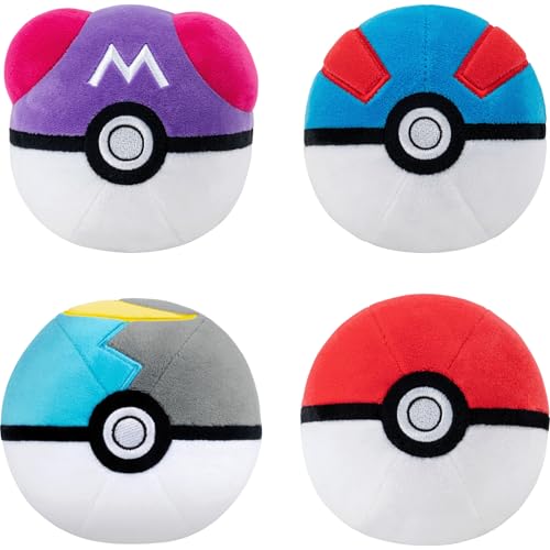 Pokemon Poke Ball Plush 4-Pack - Four 2-inch Plush Balls