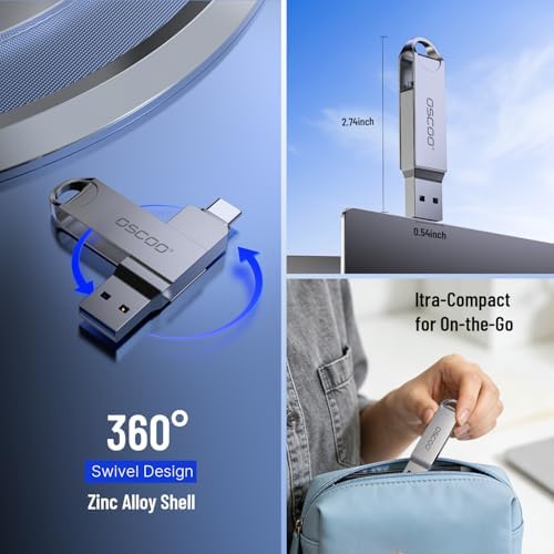32GB 듀얼 플래시 드라이브, USB-A + Type-C 썸 드라이브 — 사진 4