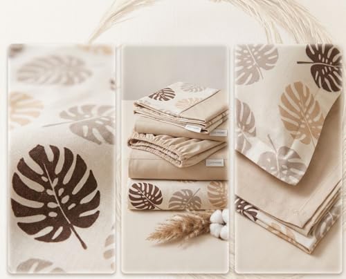 Image of Castiqa Cotton Feels All Over Elastic Fitted Bedsheet Set Perfect Upto 10inch Mattress with 2 Matching Pillow Covers Size-18x28inch (King Size 72x78, Light Stripes)
