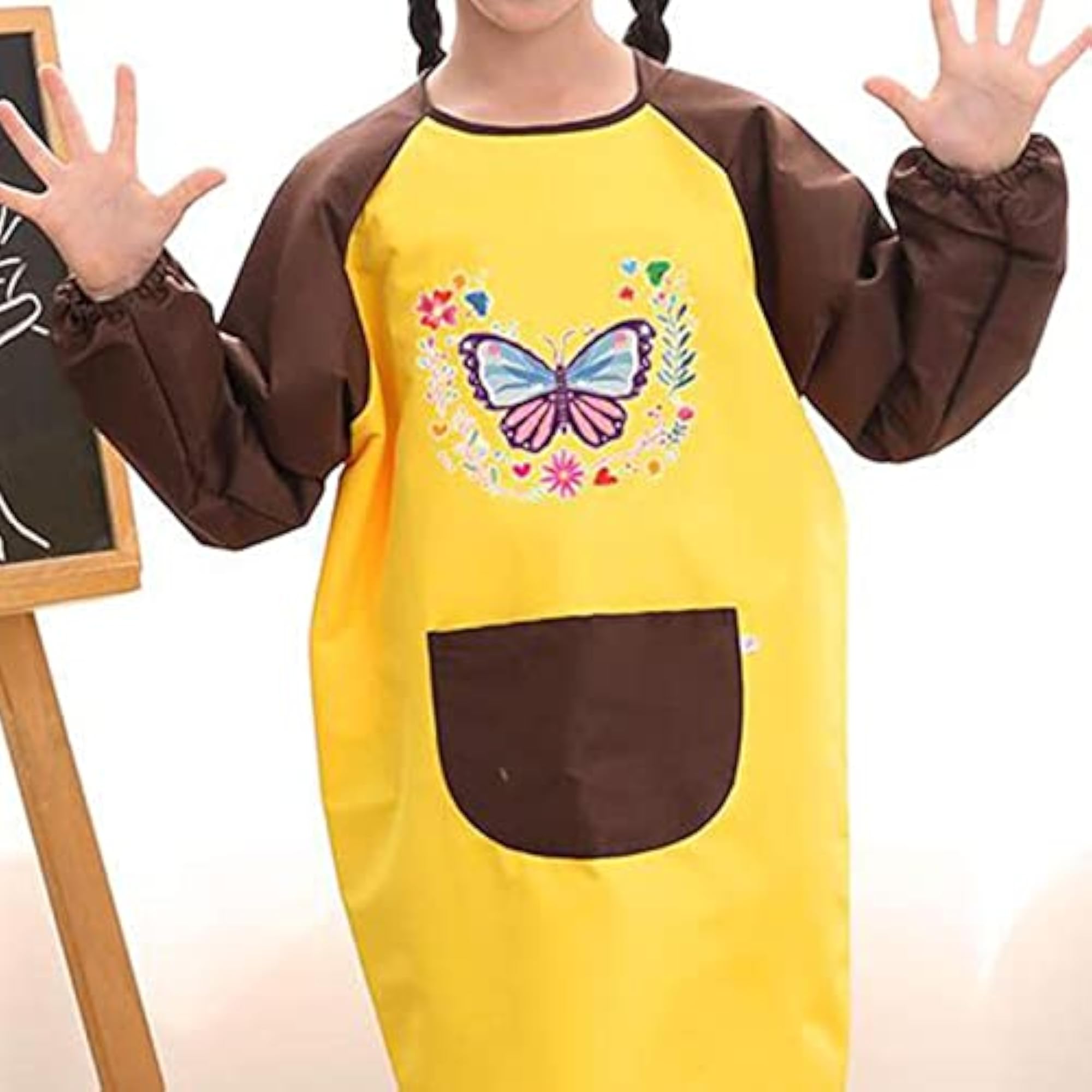 Cartoon Kids Painting Apron with Palettes Pattern