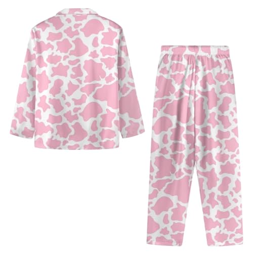 Pyjama femme imprimé vache rose idéal pour cocooning - 4