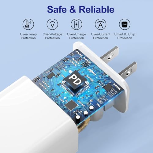 Image of AirPods Pro 3 Charger,20W USB-C Airpods Power Adapter Wall Charging Block Plug&USB C Type C to C Woven Cable Cord for 2025 AirPods Pro 3rd /2nd /Air-pods 4 /Air-Pods Max 2,iPhone 17e /17 Pro Max /16 /15