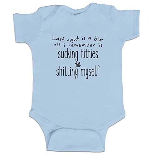 Last Night Is A Blur Funny Baby Boy Bodysuit Infant - Light Blue - 6 Month