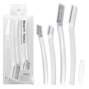 Eyebrow Razor for Women and Men, Eyebrow Razor Kit-4PCS Dermaplaning Tool, Dermaplane Razor Quickly Removing Unwanted Peach Fuzz and Hair, Unisex Razors for Women