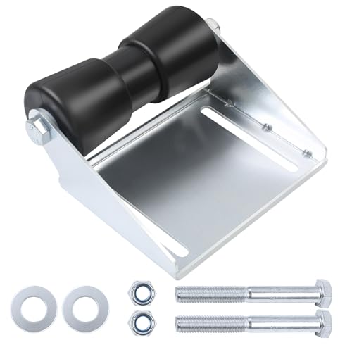 DTNESS 8 Inch Boat Trailer Rollers with Panel Brackets Assembly, Keel Roller Assembly Kit with Roller Shaft and Bracket for Boat Trailer