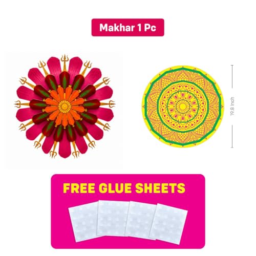 Image of Party Propz Makhar for Ganapati Decoration Setup for Home- 1 Pc, DIY Makhar for Ganpati Backdrop Decoration, Ganpati Decorations Items for Home, Wall Makhar