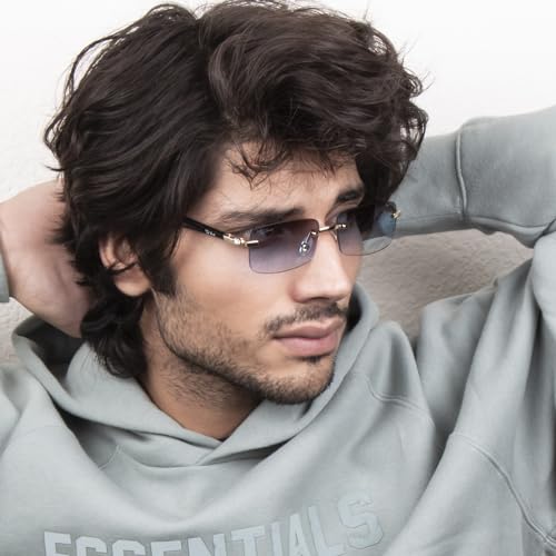 Image of Ted Smith Men's Women's UV Protection Metal Rectangle Sunglasses