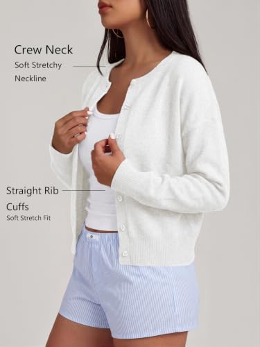 Image of Trendy Queen Cropped Cardigan Sweaters for Women Fall Fashion Clothes 2026 | Lightweight Knit Button-Down, Y2K Open-Front Layering Piece for Fall, Spring & Office Wear