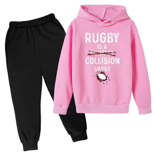 Regalo para niños fans del rugby americano conjunto de sudadera con capucha y pantalón