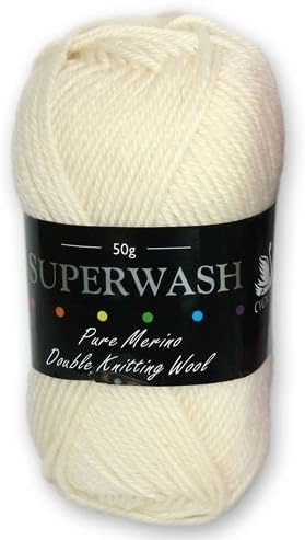 Superwash Double Knitting Pure Wool Cream