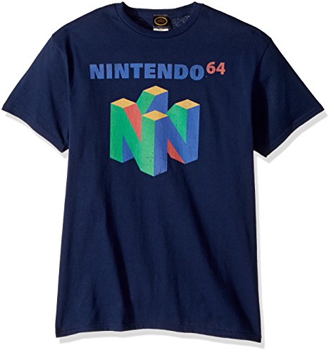 Nintendo Men's N64 Logo T-Shirt, X-Large, Navy