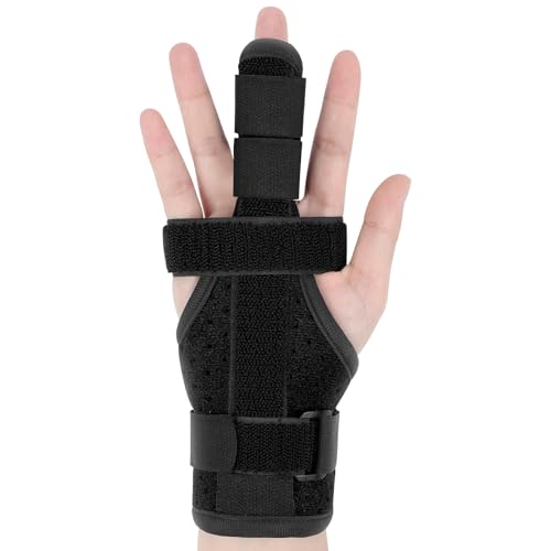 flintronic Férula Dedos Ajustable, Férula Para Dedo Meñique, Férula Para Fractura de Boxeador, Férula Pulgar para dedos Rotos Artritis Tendinitis Esguince de Pulgar, para Hombres y Mujeres