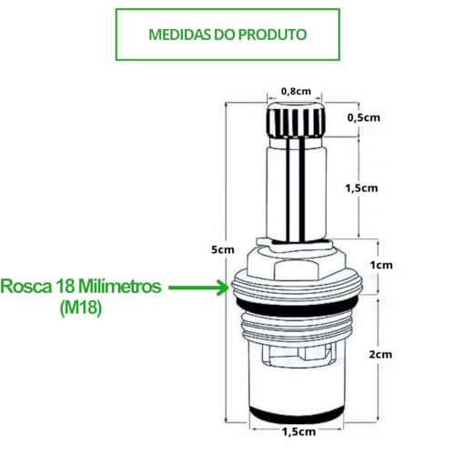 Reparo para Torneira 1/4 de Volta Mecanismo M18 Padrão Deca