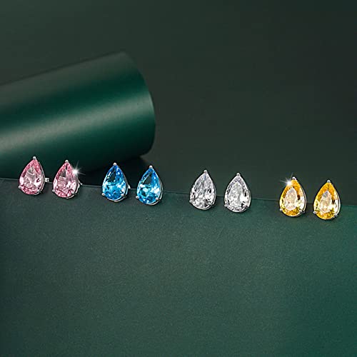 Boucles d'oreilles zircone goutte d'eau argent Saint-Valentin - 3