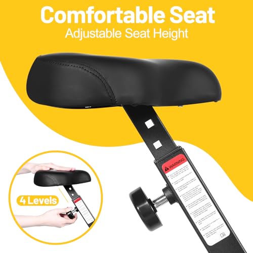 EVOLAND 265LBS Exercise Bike, Foldable Exercise Bike with LCD Display and 8-Level Adjustable Resistance, Max Load for Home Trainer Use, Maximum Weight Recommendation 120 Kilograms, Black - Image 3