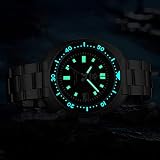ADDIESDIVE Męski zegarek ze stali nierdzewnej 007 Sports NH35A Automatyczny zegarek BGW9 Super Bright Ceramiczna ramka Sapphire Glass Dive Watch, Czarny (Black), 187g, bransoletka