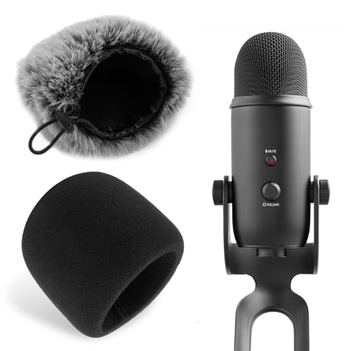 pawpoem 2PCS Filtro Pop/Parabrisas Protector y Condensadores, Cubierta de Espuma y Piel Sintética para Micrófono, Reduce Ruido de Viento, Ideal para Podcast, Streaming, Grabaciones y Entrevistas