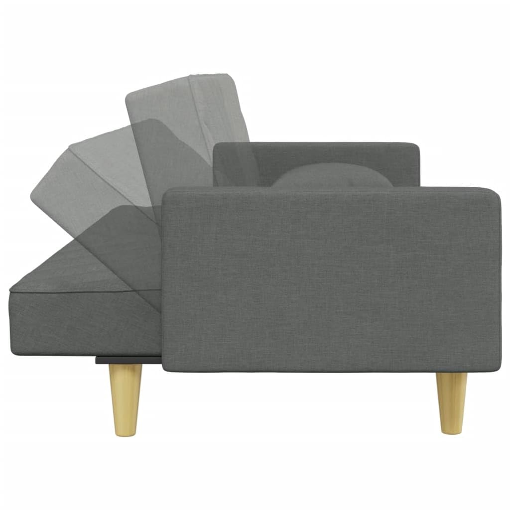 Homgoday Sofá Cama de 2 plazas con Almohadas y Taburete Tela Gris Oscuro, Sillones de Televisión, Sofás de Descanso Relax, Sofas De Salon, Hogar Sofa Muebles，Asientos Tapizados para Salón