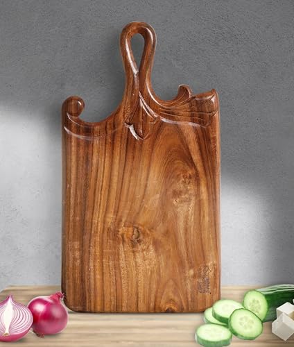 Single Piece Solid Sheesham Wood Chopping Board/Cutting Board | Anti Bacterial | No Joint | 17x9x1 inch (Piece of Paradise)