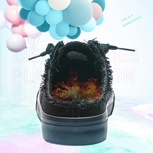 Image of Obtaom Women Canvas Mules Memory Foam Clipper Fashion Sneakers Comfortable Slip-On Mule Backless Holiday Shoes