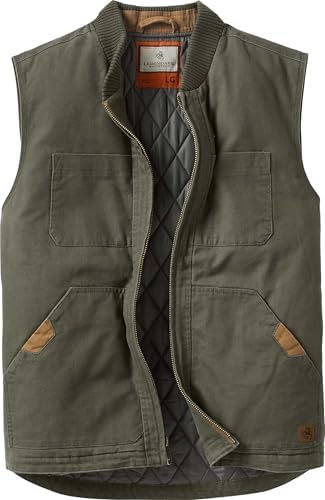 Legendary Whitetails Mens Quilted Canvas Zip Up Water-Repellent Vest